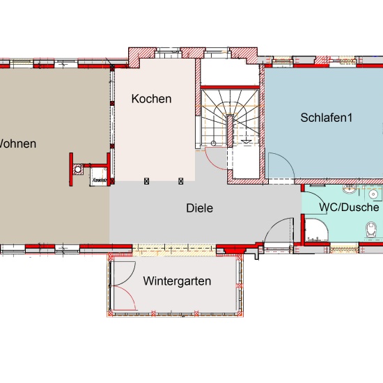 Ferienhaus »Haus anno 1750« - Grundriss Erdgeschoss